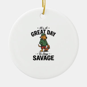 Décoration En Céramique Conception de T-Shirt avec Gravure Vintage Savage