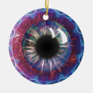 Décoration En Céramique Conception fractale des yeux de Tesla