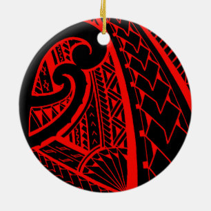Décoration En Céramique Conception tribale Samoane de tatouage avec des