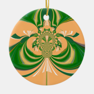 Décoration En Céramique Conception Vert Jaune.