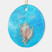 Décoration En Céramique Conch Shell "Beach Life" (Gauche)