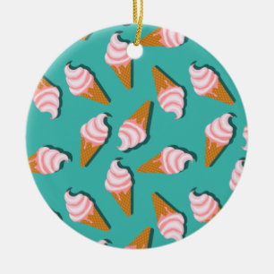 Décoration En Céramique Congés gaufres crème glacée et motif de yaourt con
