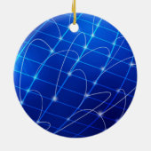 Décoration En Céramique Connexions réseau bleu et blanc (Dos)