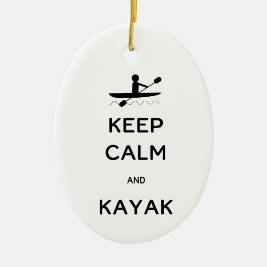 Décoration En Céramique Conserver calme et Kayak avec nom Date (Devant)