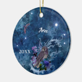 Décoration En Céramique Constellation Boho Blue Zodiac Aries (Gauche)
