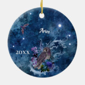 Décoration En Céramique Constellation Boho Blue Zodiac Aries (Dos)
