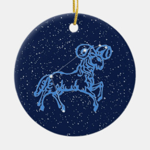Décoration En Céramique Constellation du Bélier et signe du zodiaque avec