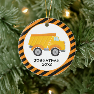 Décoration En Céramique Construction Camion Cute Garçon Monogram Enfants