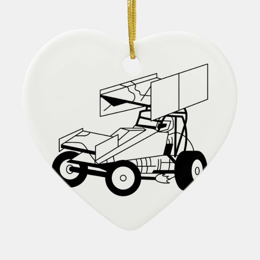 Décoration En Céramique Contour de voiture de sprint (Devant)