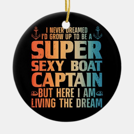 Décoration En Céramique Cool Bateau Capitaine Pour Hommes Femmes Voilier P (Devant)