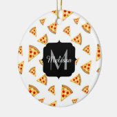 Décoration En Céramique Cool et fun pizza tranches motif Monogram blanc (Gauche)