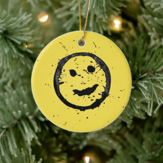 Décoration En Céramique Cool Happy Smiling face yellow
