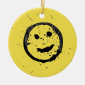 Décoration En Céramique Cool Happy Smiling face yellow (Devant)