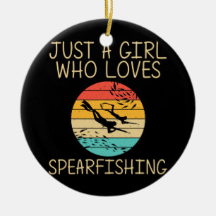 Décoration En Céramique Cool SpearFishing Pour Filles Enfants Plongée Océa
