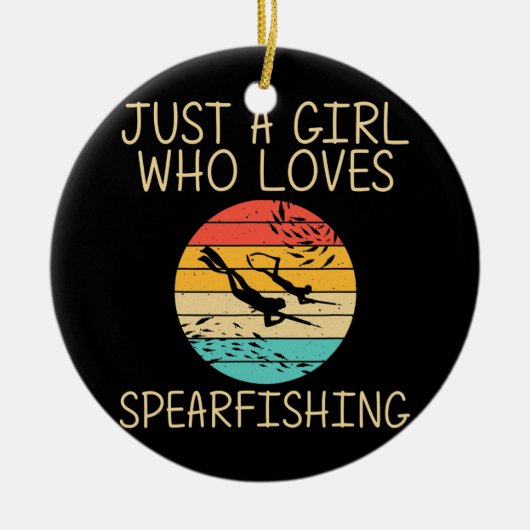 Décoration En Céramique Cool SpearFishing Pour Filles Enfants Plongée Océa (Devant)