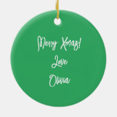 Décoration En Céramique Cool Vert Texte Joyeux Noël Belle-frère (Dos)