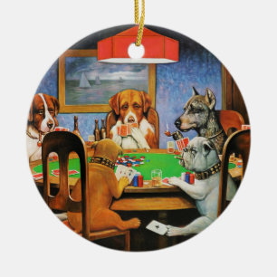 Décoration En Céramique Coolidge Classique Jeu de Poker Chien Art Vintage