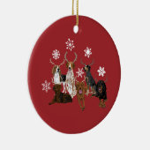 Décoration En Céramique Coonhound Antlers rouge (Droite)