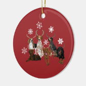 Décoration En Céramique Coonhound Antlers rouge (Gauche)