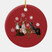 Décoration En Céramique Coonhound Antlers rouge (Dos)