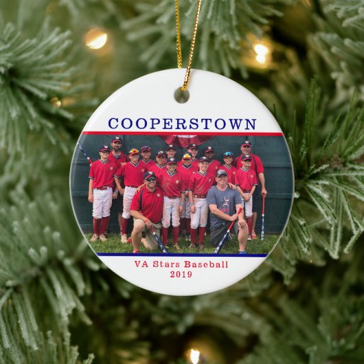 Décoration En Céramique Cooperstown NY Baseball Team Photo Nom de l'équipe (Arbre)