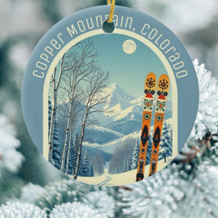 Décoration En Céramique Copper Mountain, souvenir de ski du Colorado