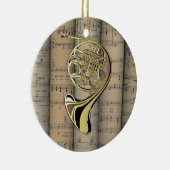 Décoration En Céramique Cor d'harmonie ~ Partition enroulée ~ Musical (Droite)