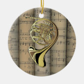 Décoration En Céramique Cor d'harmonie ~ Partition enroulée ~ Musical (Devant)