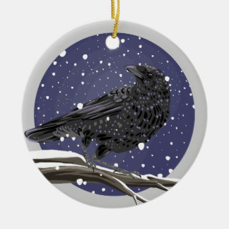 Décoration En Céramique Corbeau d'hiver