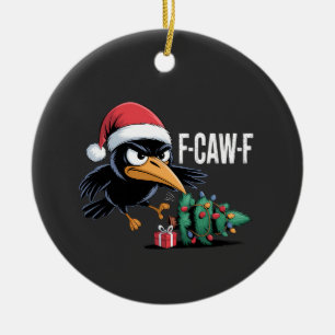 Décoration En Céramique Corbeau F-caw-f Arbre de Noël Corbeau de Noël