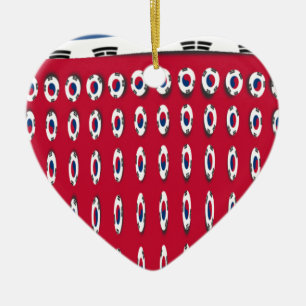 Décoration En Céramique Corée du Sud Polka Dot Drapeau Design d'art : une