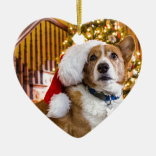 Décoration En Céramique Corgi de Noël