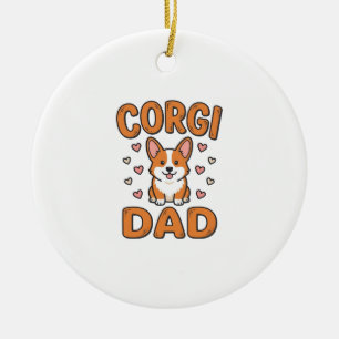 Décoration En Céramique Corgi Papa Gravure Vintage T-Shirt pour Amoureux d