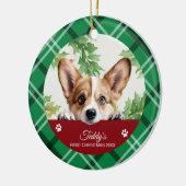 Décoration En Céramique Corgi Personnalisé Premier Noël (Gauche)