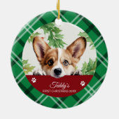 Décoration En Céramique Corgi Personnalisé Premier Noël (Dos)