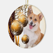 Décoration En Céramique Corgi rouge et blanc de Noël (Gauche)