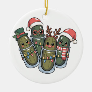 Décoration En Céramique Cornichons avec bois de renne Amoureux de cornicho