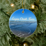 Décoration En Céramique Corpus Christi Texas Beach Waves Ocean Photography<br><div class="desc">Beau Corpus Christi,  ornement de Noël du Texas avec un ciel bleu et des vagues océaniques pendant une journée d'été. Les Texans vont adorer cette photographie de plage du bord de mer.</div>
