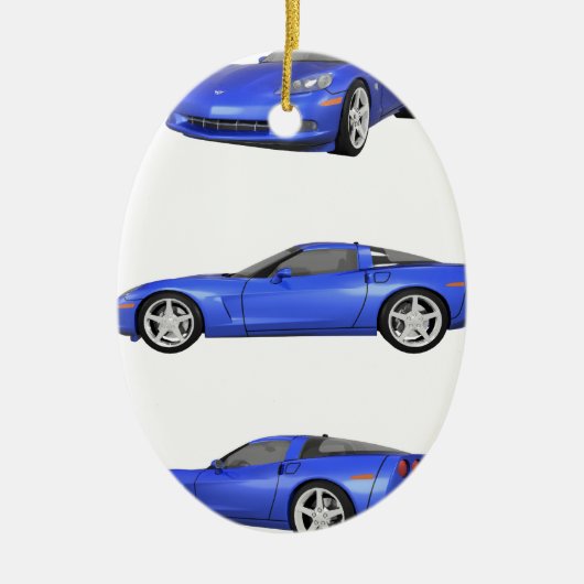 Décoration En Céramique Corvette bleue : (Devant)