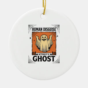 Décoration En Céramique Costume Humain Fantôme Humour Halloween Vintage_1