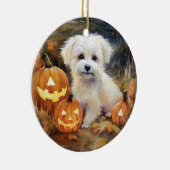 Décoration En Céramique Coton De Tulear Halloween Avec Peur Citrouille (Droite)