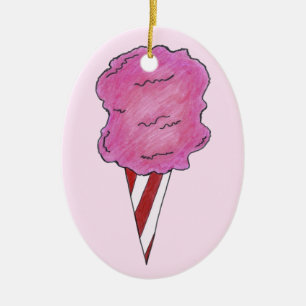 Décoration En Céramique Coton rose bonbon Spun Sugar Candyflots Carnaval