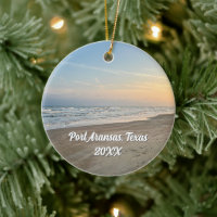 Coucher de soleil sur la plage de Port Aransas Tex