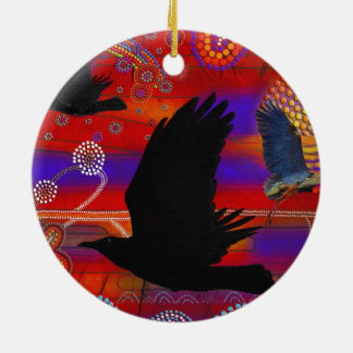 Décoration En Céramique Coucher de soleil sur le lac Wendouree Art aborigè