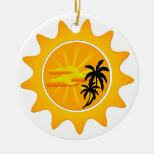 Décoration En Céramique Coucher de soleil tropical