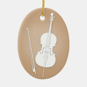 Décoration En Céramique Coucou blanc avec Bow Musique Brown personnalisée