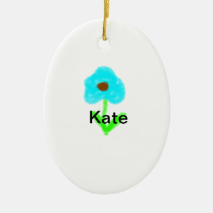 Décoration En Céramique Couleur d'eau bleu vert ajouter votre nom texte pe