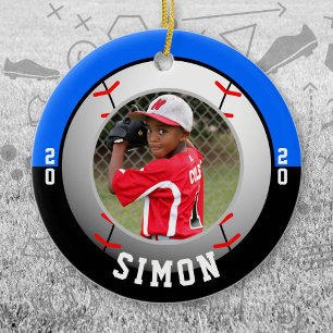 Décoration En Céramique Couleurs de l'équipe de baseball Blue Black