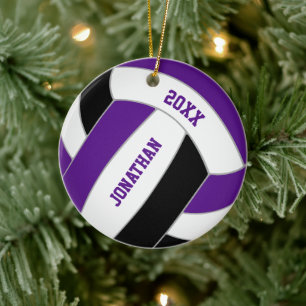 Décoration En Céramique Couleurs de l'équipe de volley-ball noir violet pe