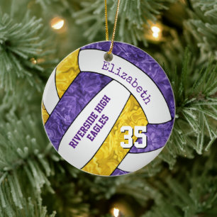 Décoration En Céramique couleurs de l'équipe de volley-ball violet